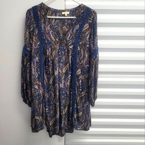 Kori America Dress, Size Small, Blue Paisley